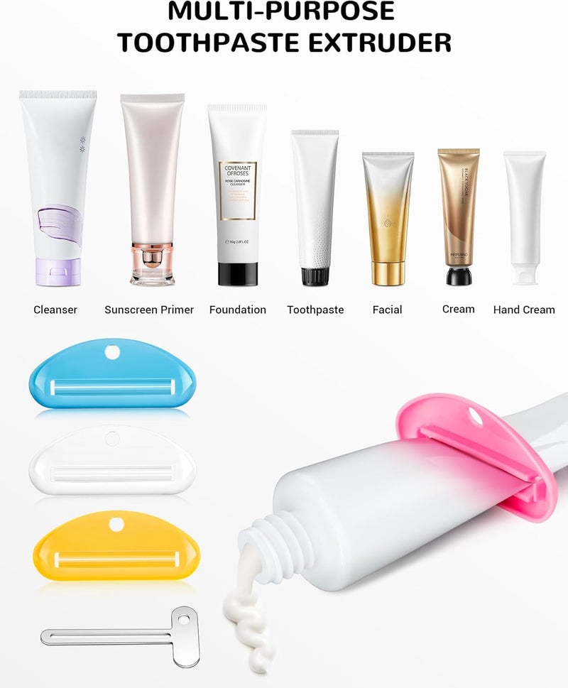 EVOULTES 6 PCS Toothpaste Squeezer, 2 Metal Tube Roller Squeezer with 4 Plastic Toothpaste Dispenser Hanging Toothpaste Key, Tube Squeezer Tool for Bathroom, Suitable for Toothpaste, Cosmetics, Paints - Image 3
